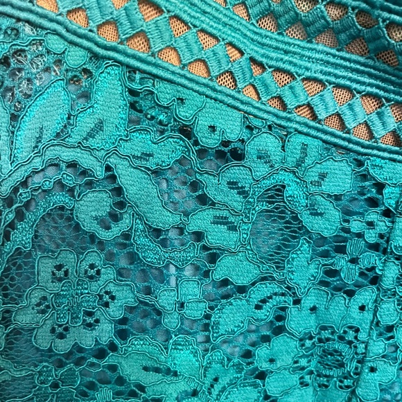 All-over lace illusion plunge gown - Picture 4 of 8